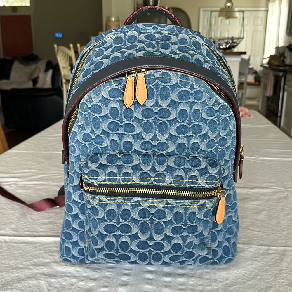 Denim Coach backpack